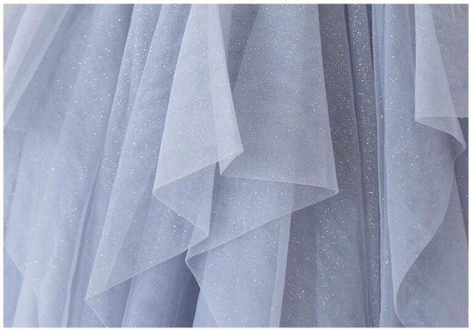 purple tulle long prom dress, purple A line evening dress HZ1024