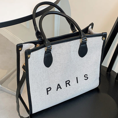 Large Capacity Canvas Crossbody Handbag Tote Bag ED0853