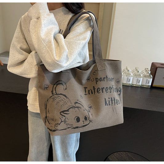 Casual large capacity canvas commuter shoulder bag ED0861