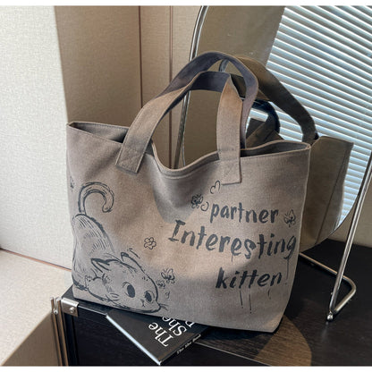 Casual large capacity canvas commuter shoulder bag ED0861
