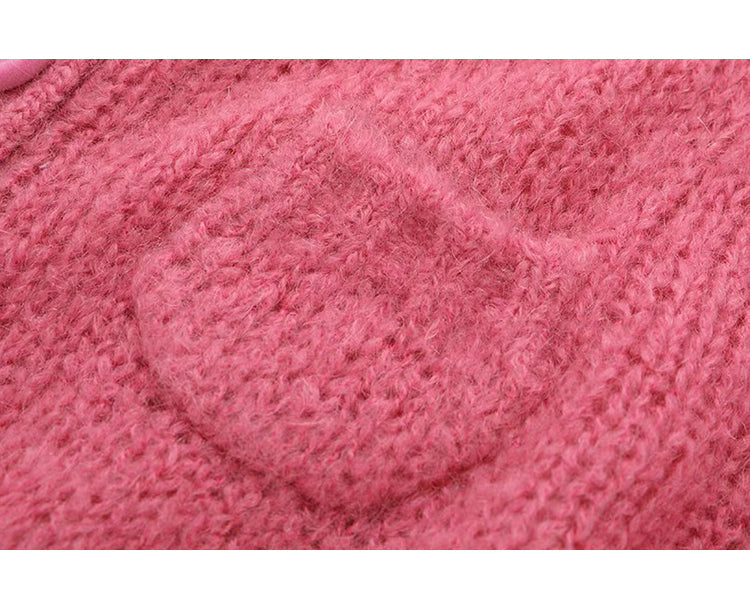Colorful Button Crewneck Knit Cardigan HZ1024