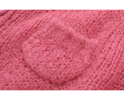 Colorful Button Crewneck Knit Cardigan HZ1024