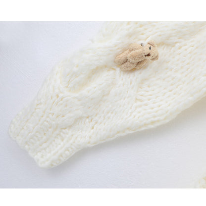 style bear thick needle twist long sleeve sweater HZ1024