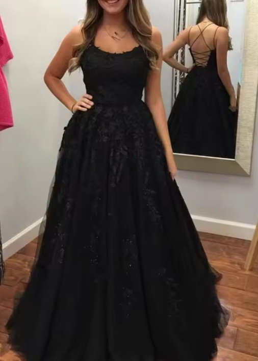tulle lace long prom dress lace tulle evening dress HZ1024