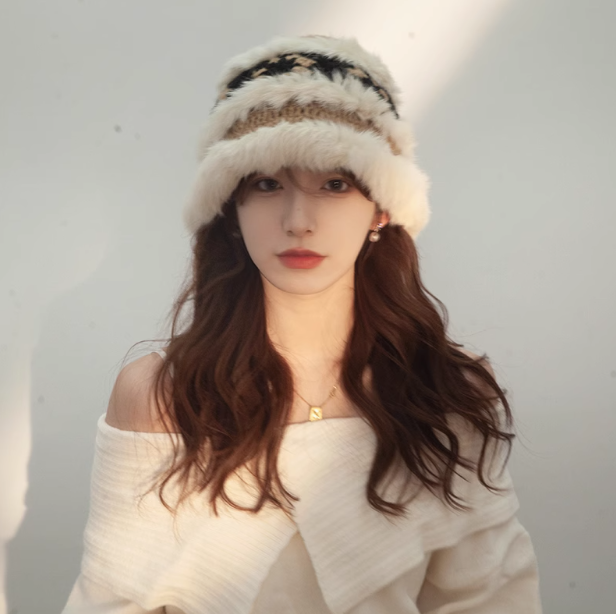 Crochet Plush Wool Hat HZ1024