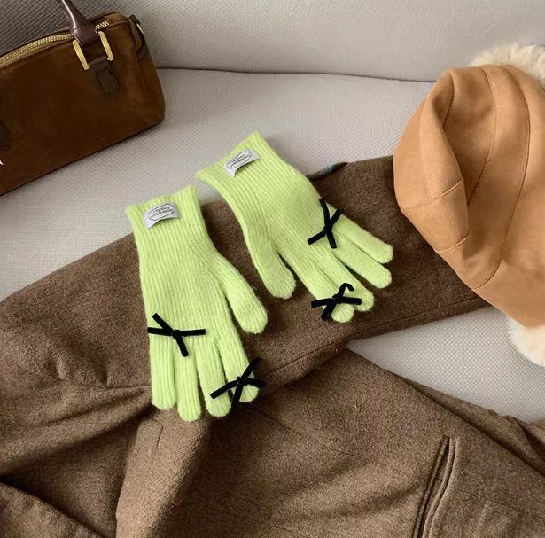 Bowknot Touch Screen Warm Gloves ED0897