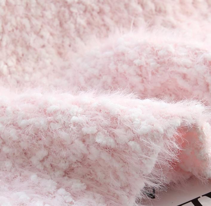 3D Flower Faux Mink Sweater HZ1024