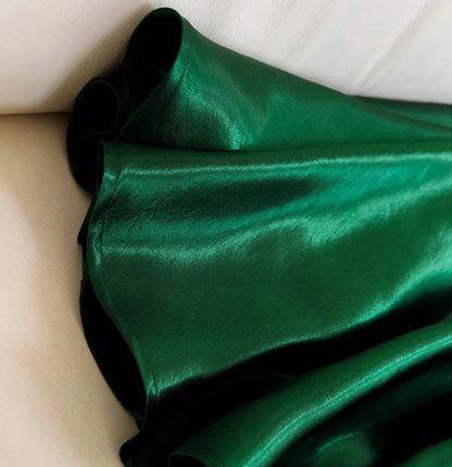 A-line V-neck Satin Short Formal Dress, Green Homecoming Dress HZ1024