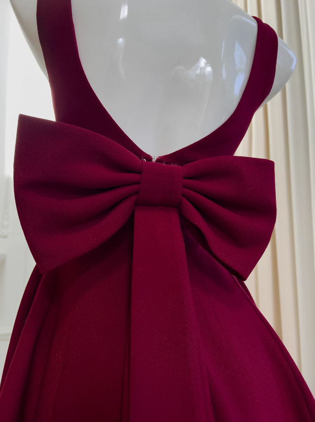 Burgundy A-line Spaghetti Strap Short Prom Dress Homecoming Dress ED0958