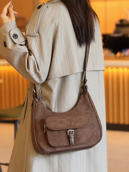 Suede handbag large capacity shoulder crossbody bag ED0982