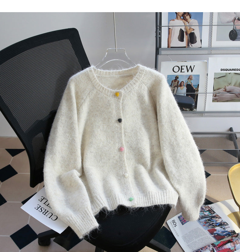button simple knitted cardigan HZ1024