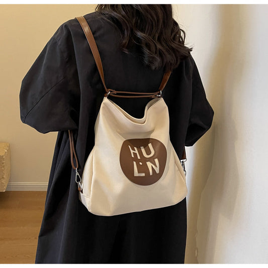 Capacity Commuter Shoulder Tote Bag Canvas Backpack HZ1024
