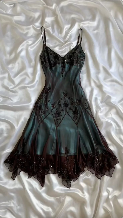Vintage A line Straps Prom Dress Evening Dresses SD1540