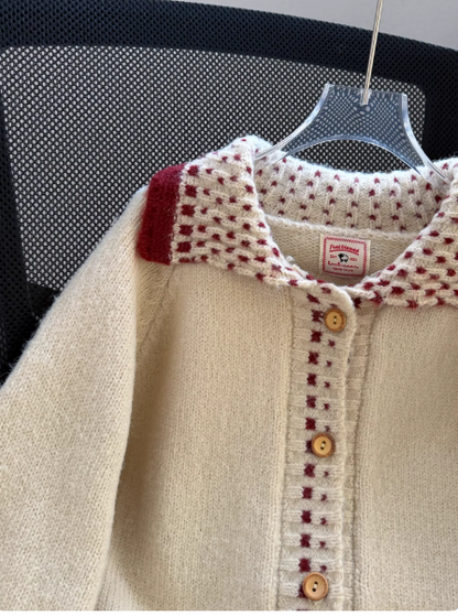 Apricot Christmas Polo-Neck Cardigan Sweater EP01453