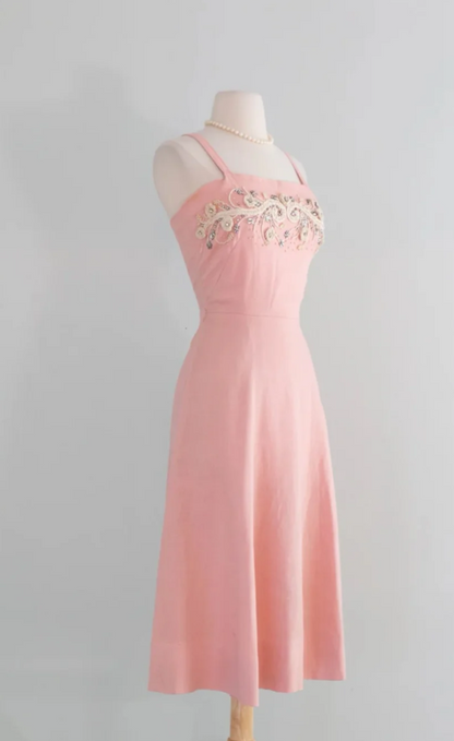 Cute Spaghetti Straps A-line Satin Applique Short Prom Dresses Pink Homecoming Dresses Birthday Dresses EP04033