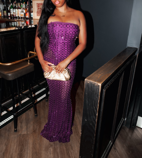 Strapless Sheath Chiffon Long Prom Dresses, Purple Formal Evening Dresses HZ1024