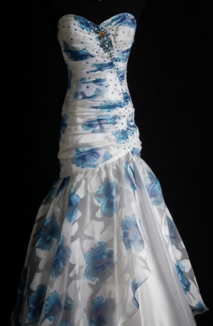 Elegant Sweetheart Mermaid Long Prom Dresses Tulle Vintage Evening Dresses EP04784