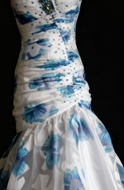Elegant Sweetheart Mermaid Long Prom Dresses Tulle Vintage Evening Dresses EP04784