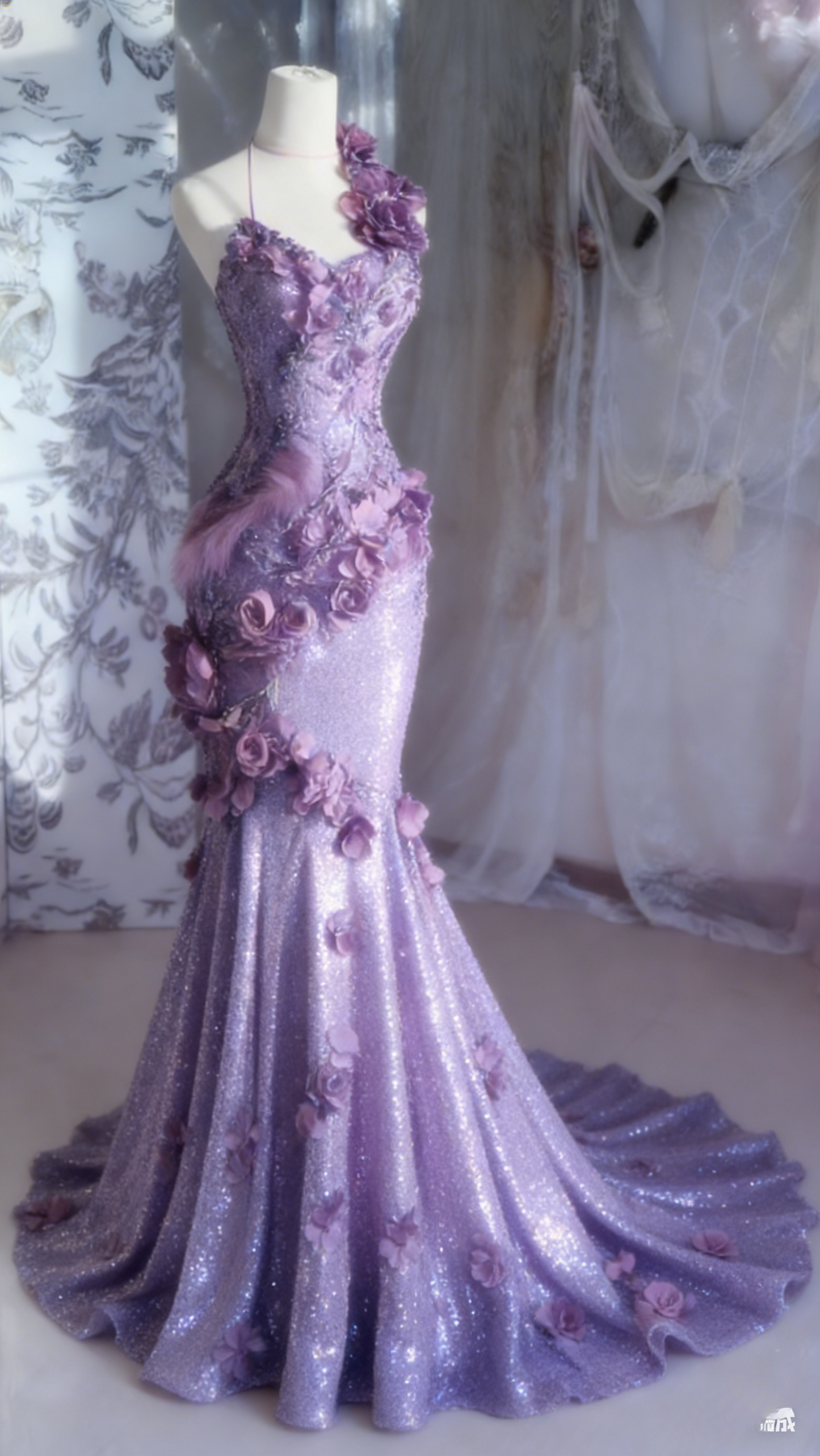 Elegant Halter Mermaid Burgundy Long Prom Dresses Sequin Burgundy Evening Dresses EP05112