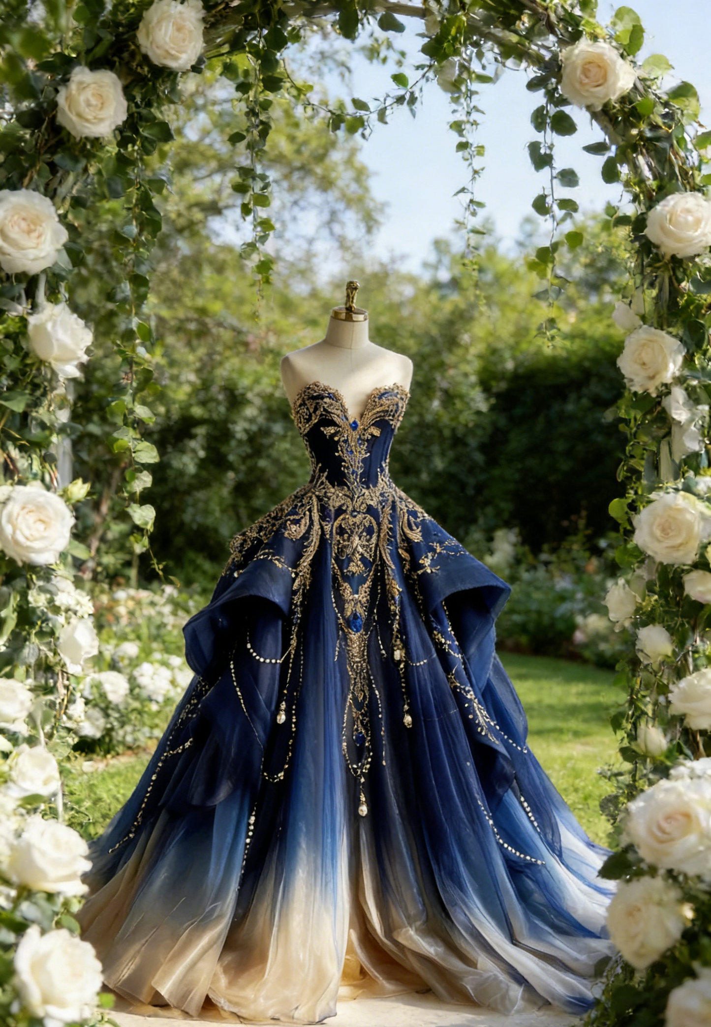 Gorgeous Sweetheart A-Line Long Prom Dresses Rhinstones Tulle Blue Quinceanera Dresses Blue Sweet 16 Dresses EP05662