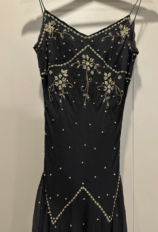 Chic Black Short Prom Dresses Sheath Spaghetti Straps Birthday Dresses Beaded Chiffon Sleeveless Homecoming Dresses  EP06041