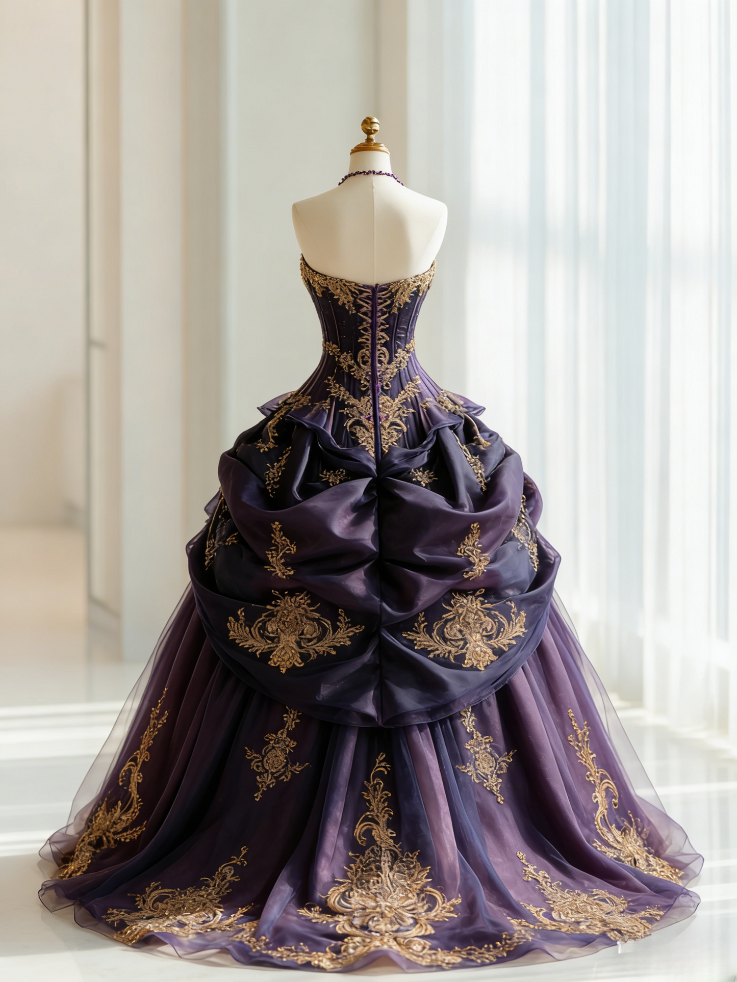 Gorgeous Purple Birthday Dresses, Sweetheart A-Line Long Prom Dresses, Appliques Tulle Quinceanera Dresses EP06500