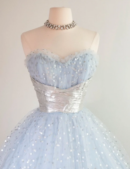 Sweetheart Neck A-Line Tulle Short Prom Dresse Birthday Dresses, Sleeveless Homecoming Dresses HZ1024