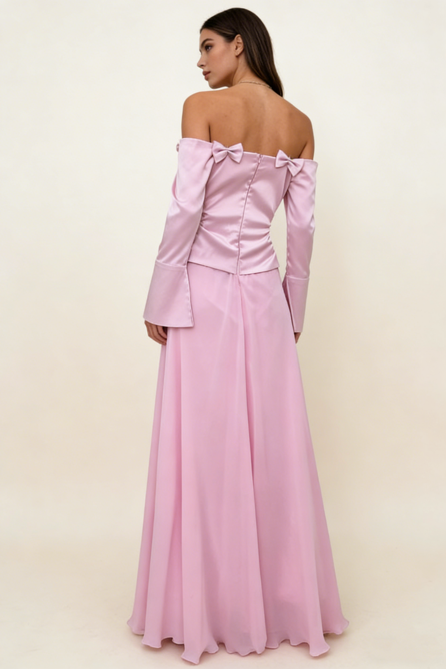 Elegant Pink Off Shoulder Sheath Long Party Dress Lovely Birthday Outfits Prom Dress, D2982