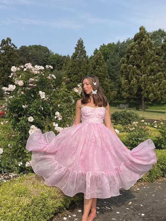 Pretty A Line Sweetheart Neck Sweety Organza Prom Dress Evening Dress SH4874