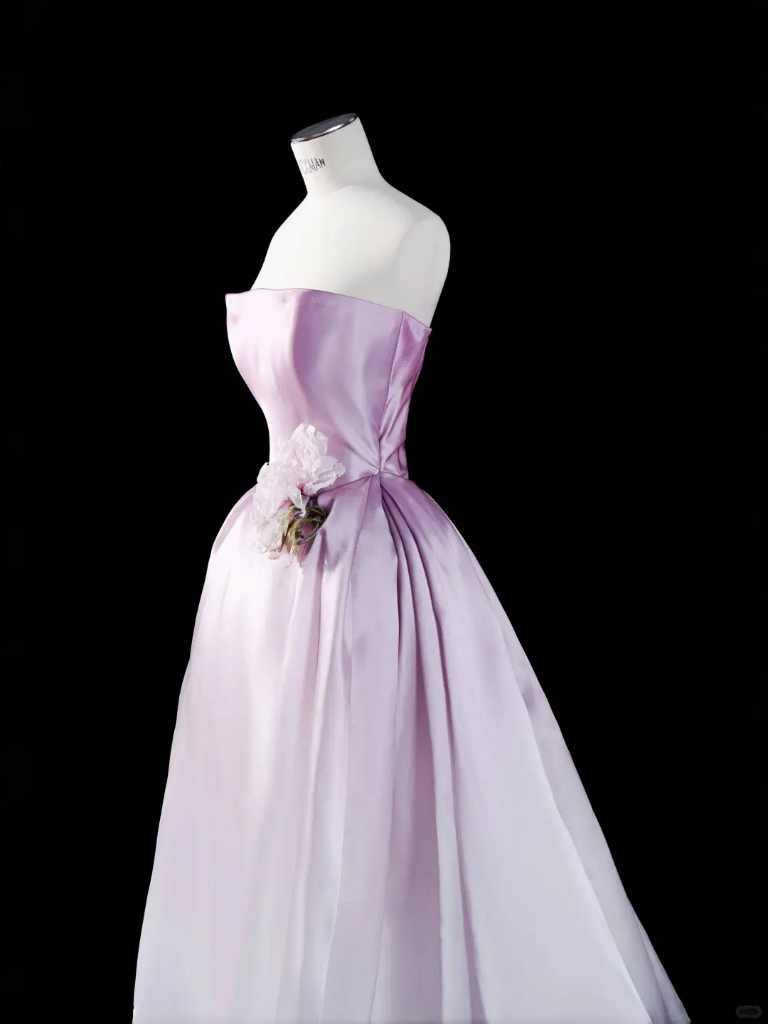 Pink Ombre A Line Strapless Flower Satin Party Dress Evening Dress SH3378
