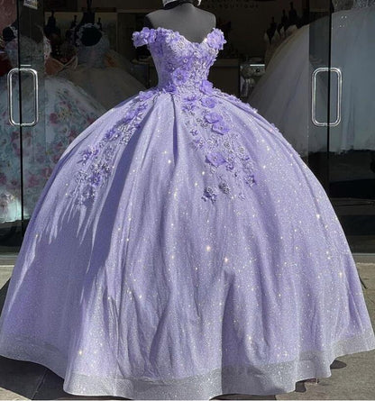 tulle princess off shoulder long formal prom dress, long strapless pink flower appliqués evening dress N1350