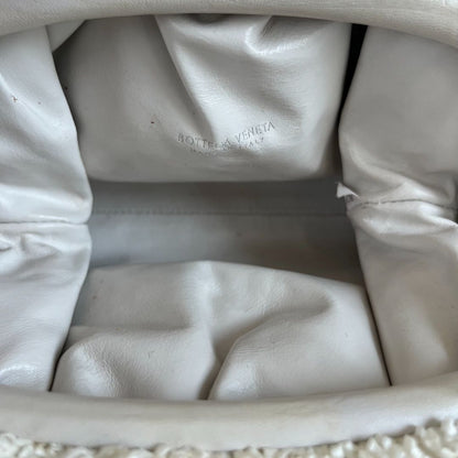 Bottega Veneta Mini Curly Raffia Pouch Clutch white Bag