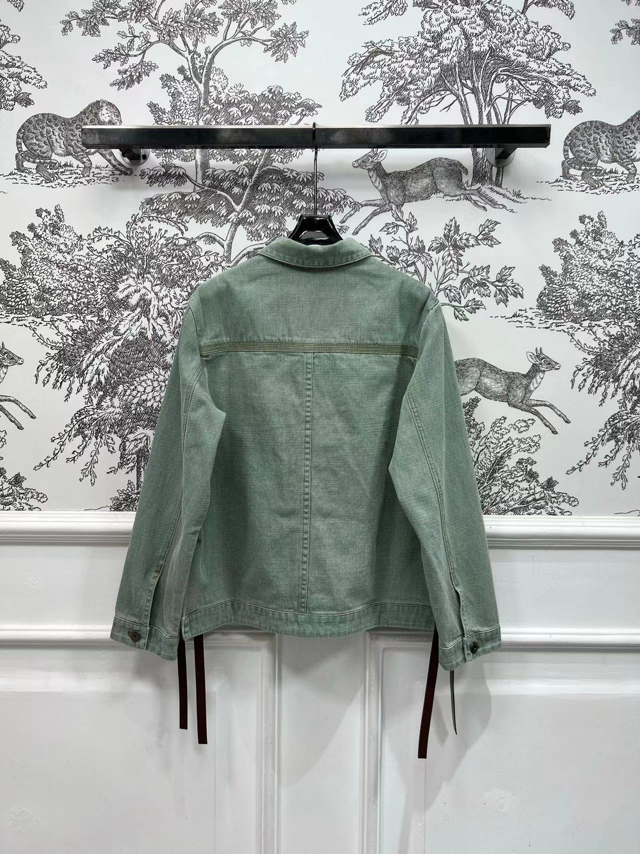 Loewe Jacket in Khaki Green Denim Cotton