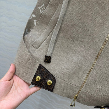 LV 25FW Double Face Open Arm Jacket Beige Wool
