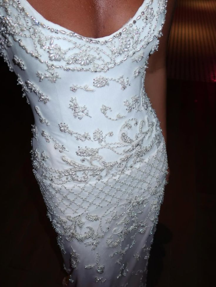 Elegant Spaghetti Straps Satin Tulle Beaded Long Party Dress Evening Dress D1365