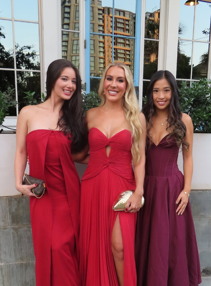 Cute A Line Sweetheart Neck Burgundy Satin Prom Dress Evening Dress SH2636