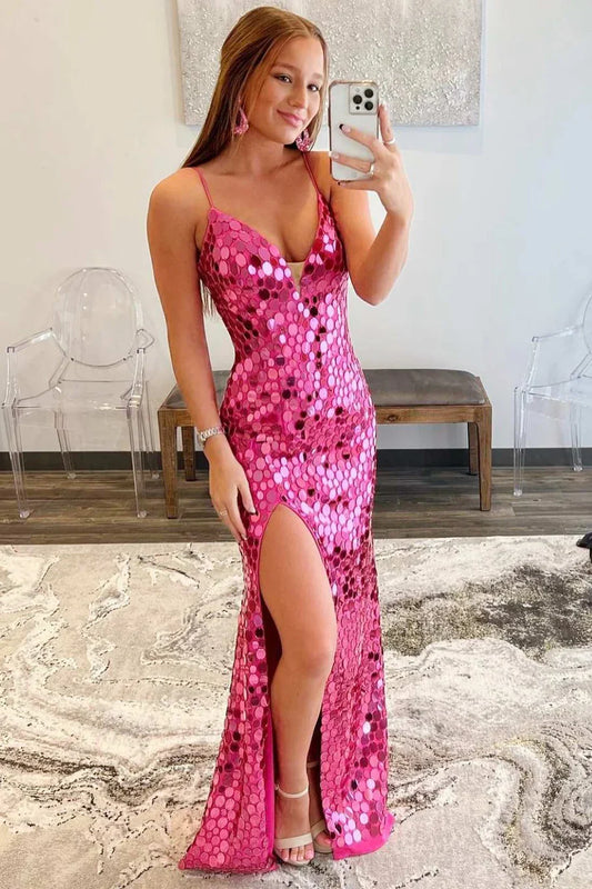 Low V-Neck Sleeveless Mermaid Beaded Party Prom Dress