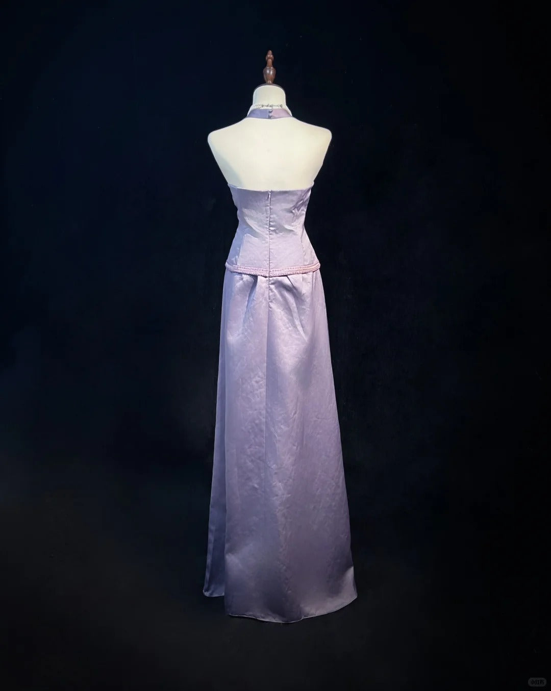 Elegant A Line Halter Satin Prom Dress Evening Dress Birthday Party Dress  D2115