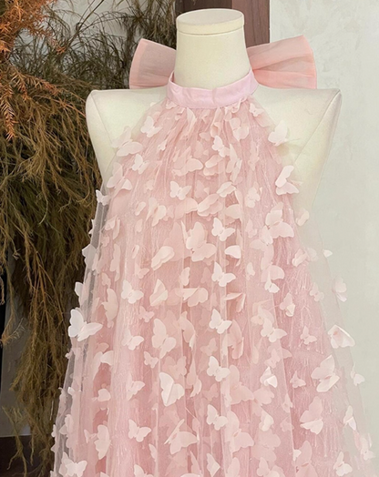 Cute Halter Buttlerfly Backless Short Prom Dress Back to School Outfits Homecoming Dress Sweet 16 Dress Party Dress  D2193