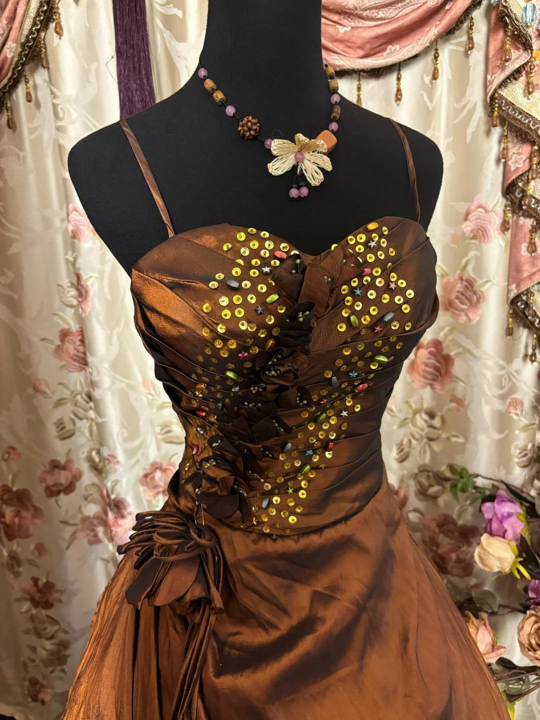 Beauty Prom Dress Spaghetti Straps Pleated Sequins Ball Gown Evening Dress Birthday Dress Quinceanera Dress   D2383