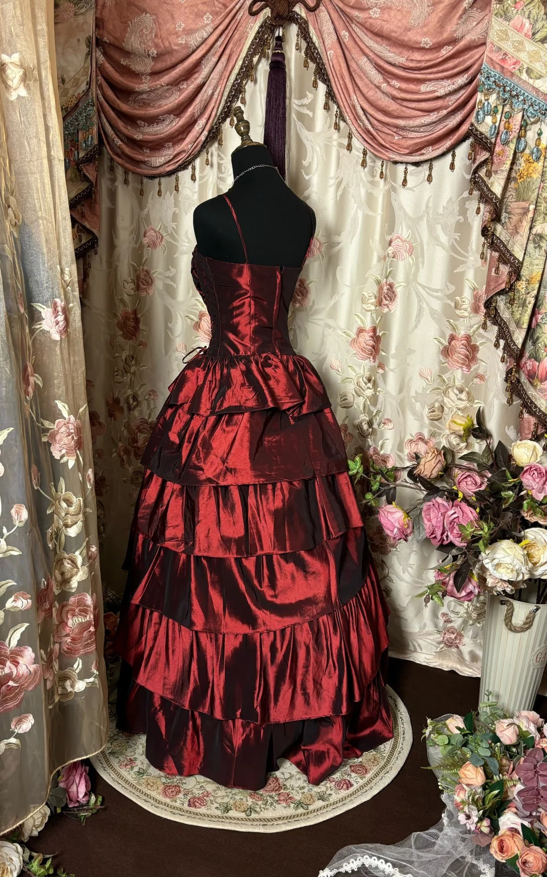 Charming Prom Dress Spaghetti Strapless Tiered Ball Gown Evening Dress Dancing Dress Birthday Party Dress  D2464