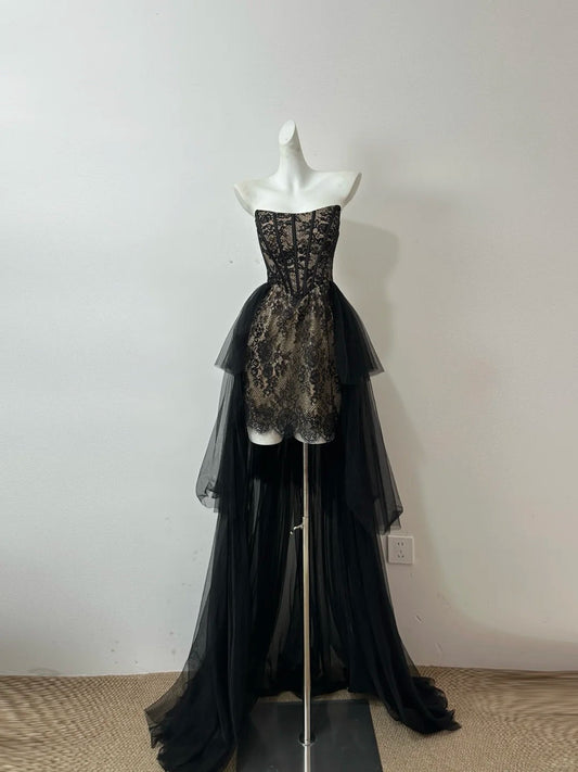 Beauty Homecoming Dress Strapless Tulle Short Prom Dress Birthday Party Dress   D2756