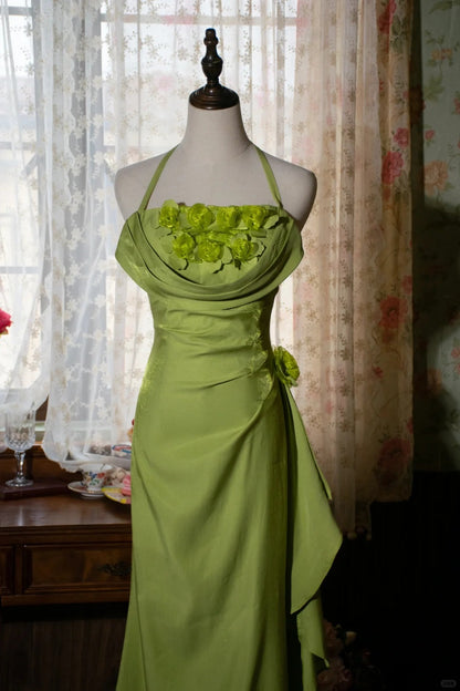 Charming Prom Dress Halter Flower Birthday Party Dress Evening Dress Gala Dress   D2802