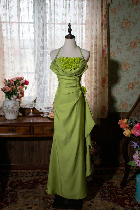 Charming Prom Dress Halter Flower Birthday Party Dress Evening Dress Gala Dress   D2802