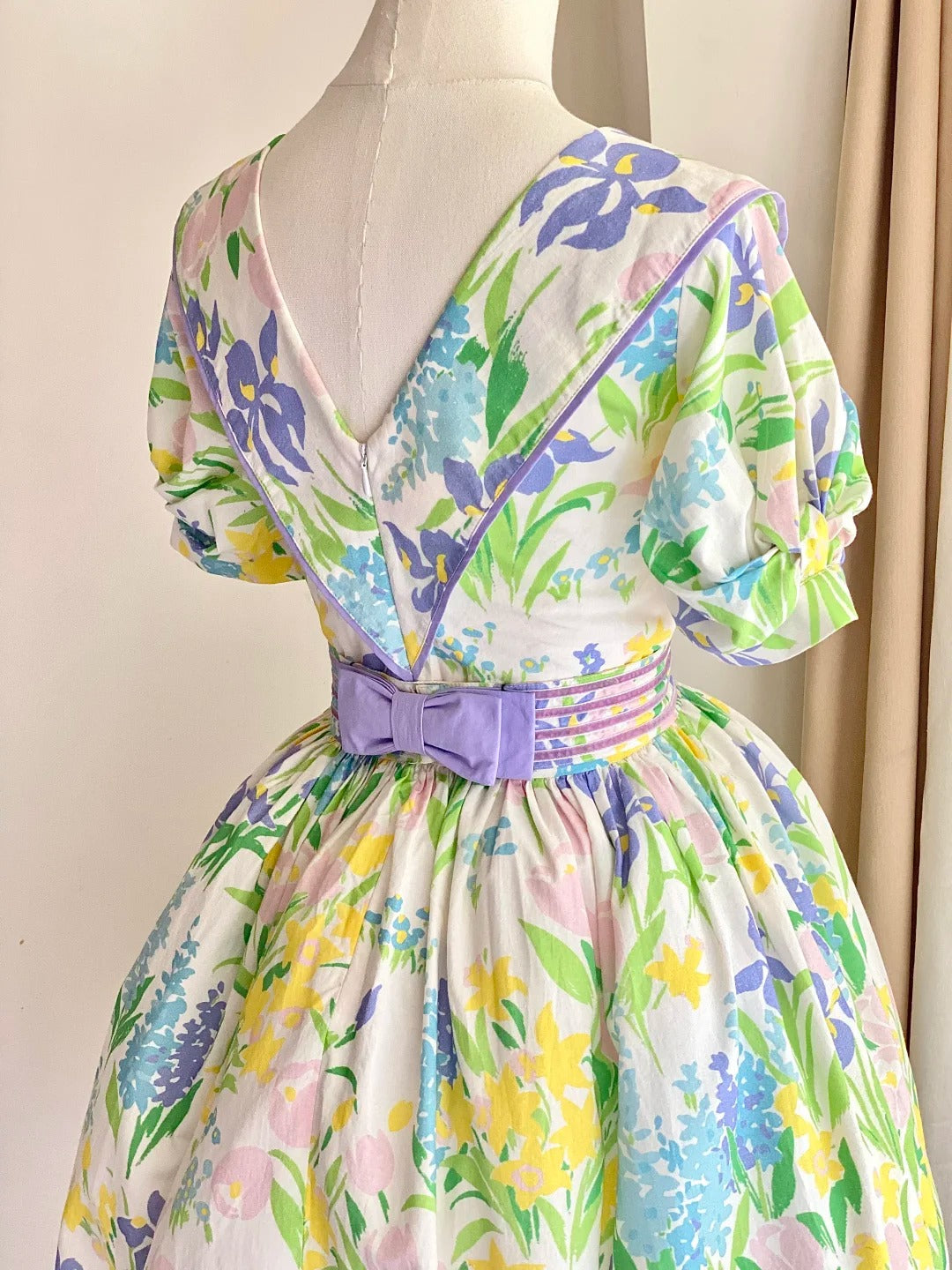 Cute Summer Dress Crew Neck Print Women Dress Birthday Party Dress    D2864
