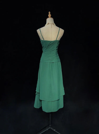 Charming Prom Dresses Spaghetti Straps Pleated Ruffle Evening Dress Gala Dress   D2918