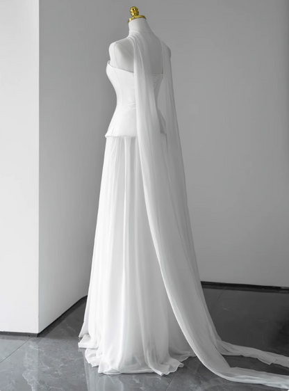 Charming Wedding Dress A Line Strapless Pleated Tulle Wedding Dress D3232