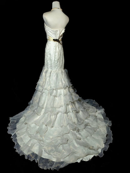 Charming Wedding Dress Sweetheart Ruffle Tiered Mermaid Wedding Dress  D3436