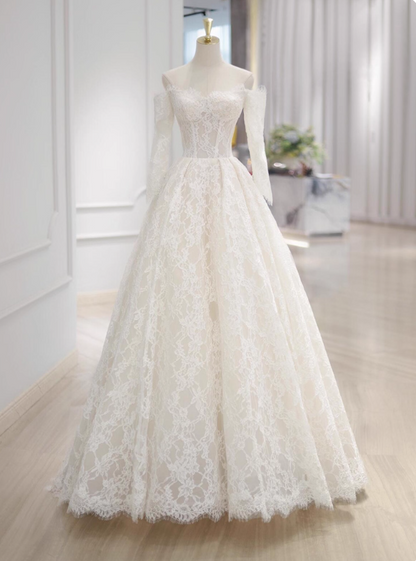 Charming Wedding Dress Off Shoulder Lace Wedding Dress  D3630