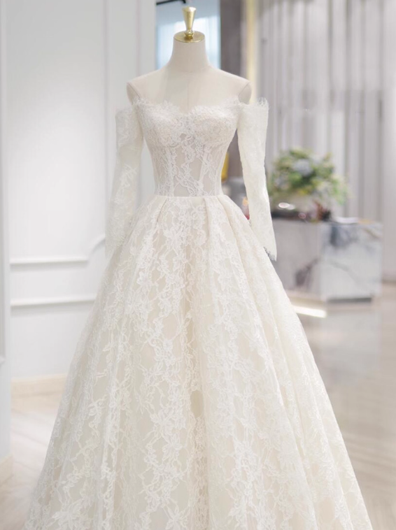 Charming Wedding Dress Off Shoulder Lace Wedding Dress  D3630